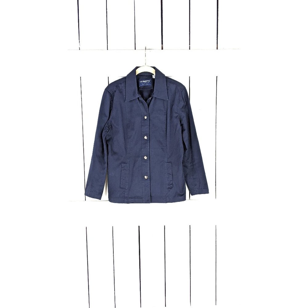 Liz Claiborne Liz Sport Petite blue cotton button jacket